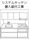 システムキッチン搬入組付工事