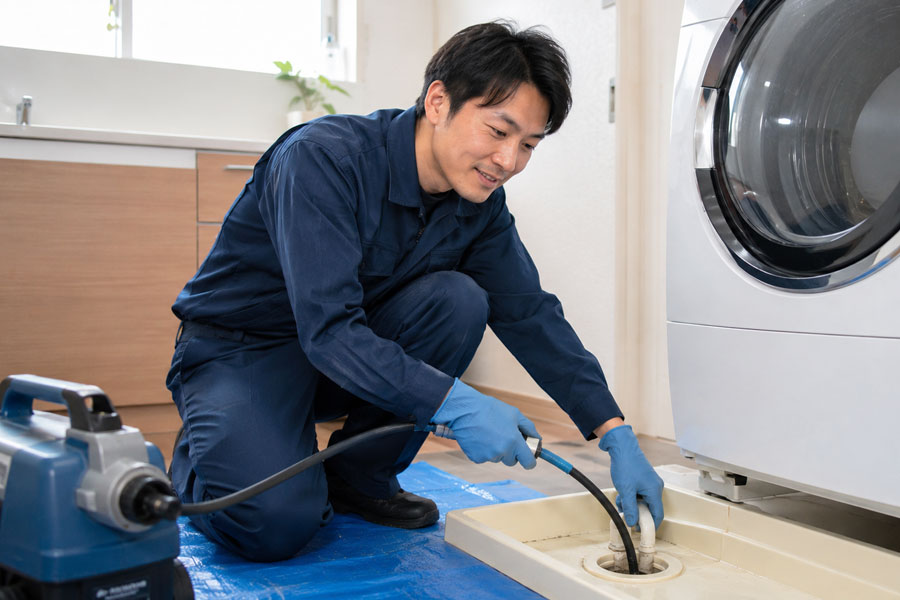 洗濯機まわりの配管修理・排水管洗浄